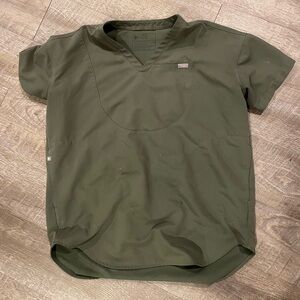 Figs Forest Green V-Neck Scrub Top